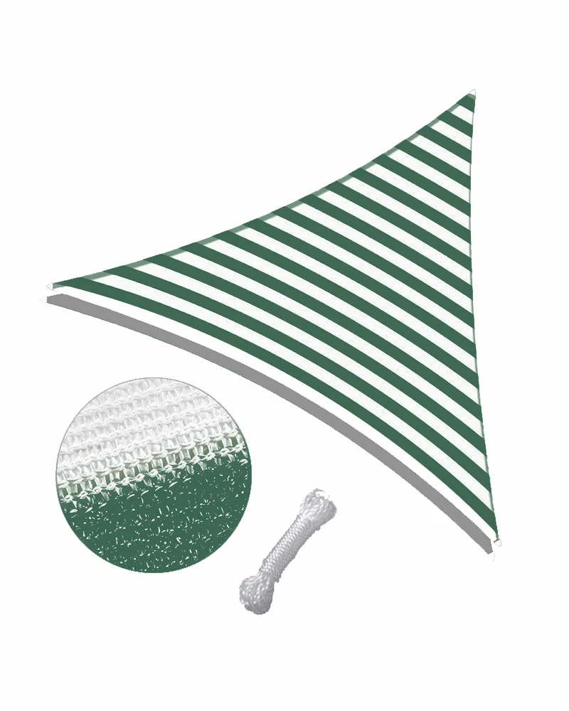 UVShield™ Striped Waterproof Custom Triangle Sun Shade Sail