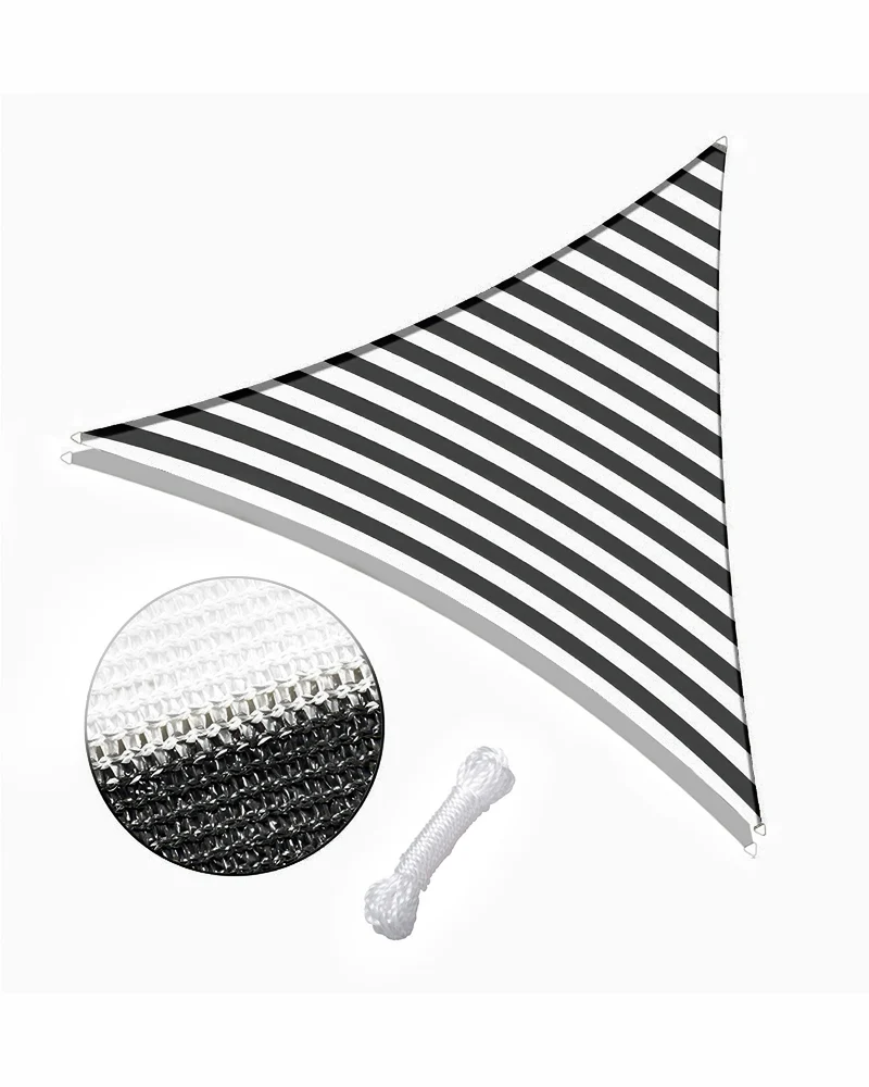 UVShield™ Striped Waterproof Custom Triangle Sun Shade Sail