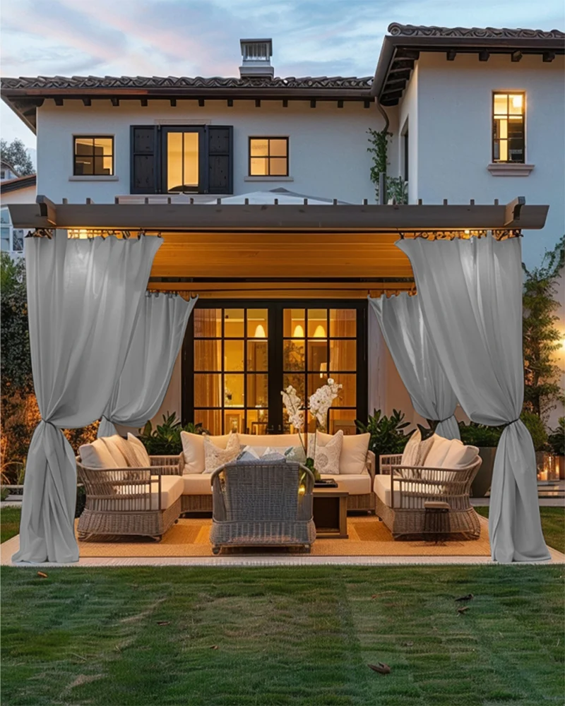 FadeShield Pro™ Fade-Resistant & Waterproof Lightweight Custom Outdoor Curtain