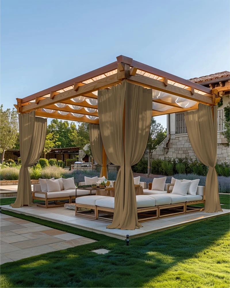 FadeShield Pro™ Fade-Resistant & Waterproof Lightweight Custom Outdoor Curtain