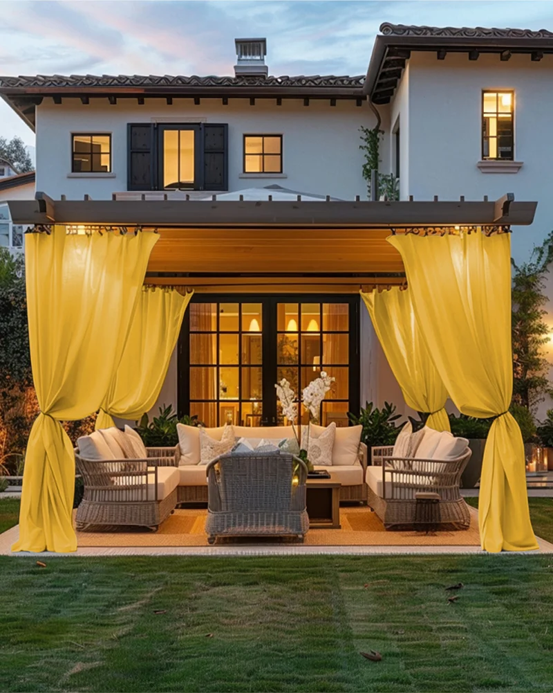 FadeShield Pro™ Fade-Resistant & Waterproof Lightweight Custom Outdoor Curtain