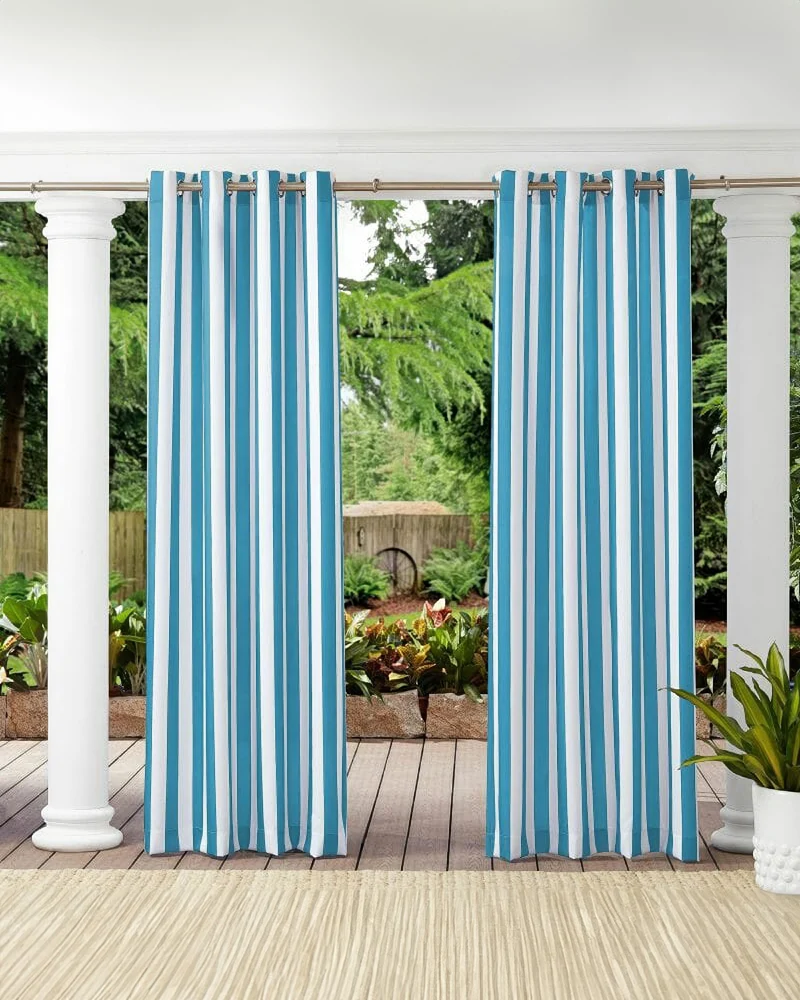 FadeShield Pro™ Fade-Resistant & Waterproof Lightweight Striped Custom Outdoor Curtain