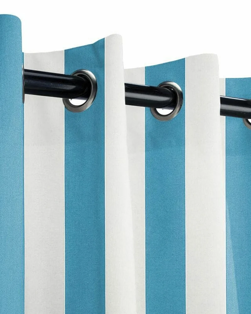 FadeShield Pro™ Fade-Resistant & Waterproof Lightweight Striped Custom Outdoor Curtain