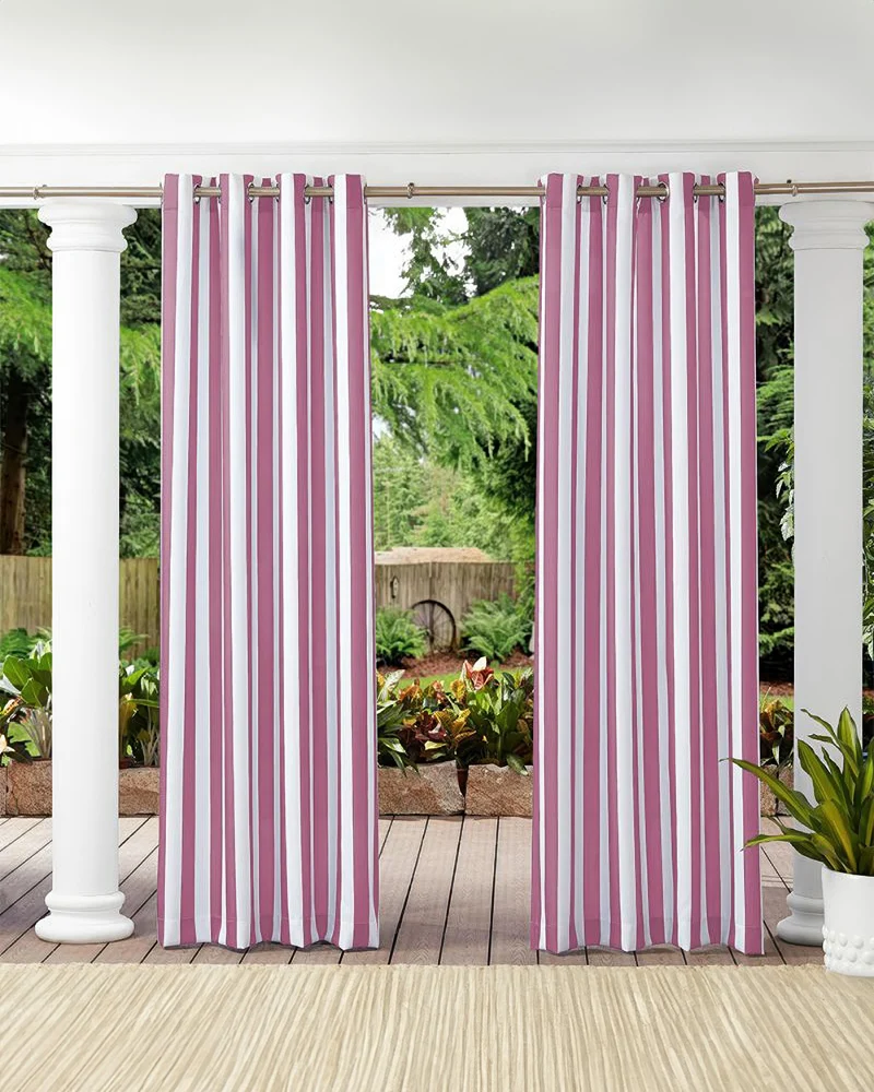 FadeShield Pro™ Fade-Resistant & Waterproof Lightweight Striped Custom Outdoor Curtain