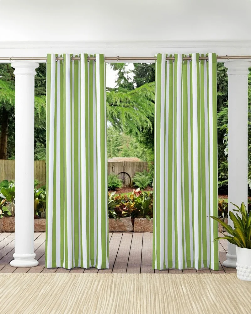 FadeShield Pro™ Fade-Resistant & Waterproof Lightweight Striped Custom Outdoor Curtain