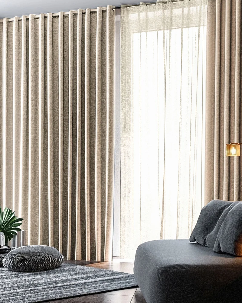 Florence 100% Blackout OEKO Heavyweight Woven Textured Custom Curtain