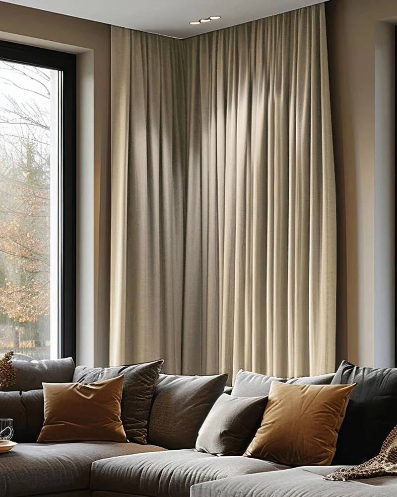 Florence 100% Blackout OEKO Heavyweight Woven Textured Custom Curtain