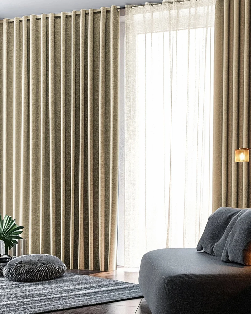 Florence 100% Blackout OEKO Heavyweight Woven Textured Custom Curtain