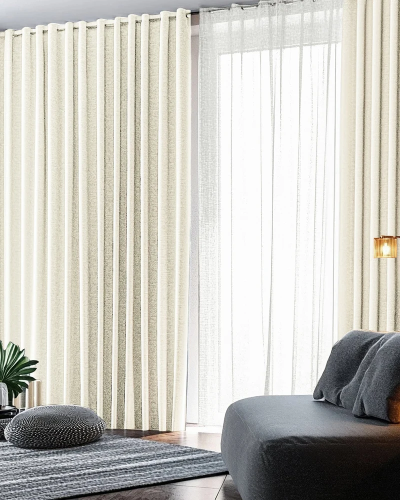 Florence 100% Blackout OEKO Heavyweight Woven Textured Custom Curtain