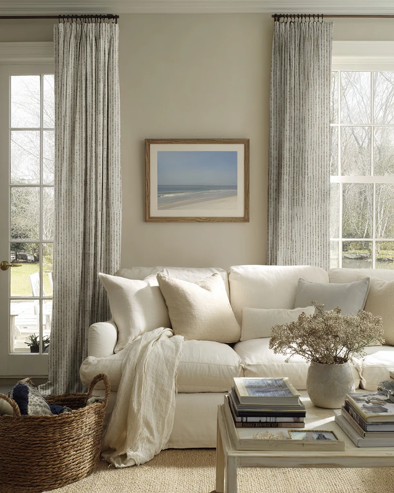 Liwa Linen Blend Patterned Custom Curtain