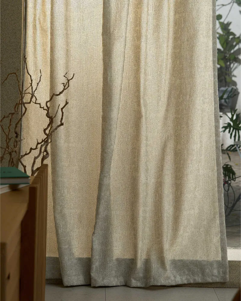 Liwa Linen Blend Patterned Custom Curtain