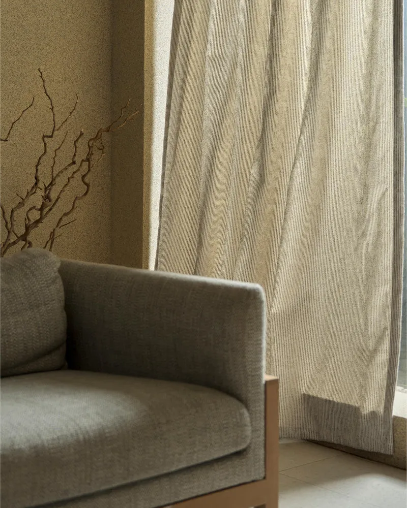 Liwa Linen Blend Patterned Custom Curtain