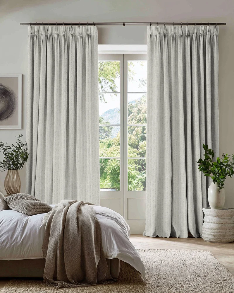 Liwa Linen Blend Patterned Custom Curtain