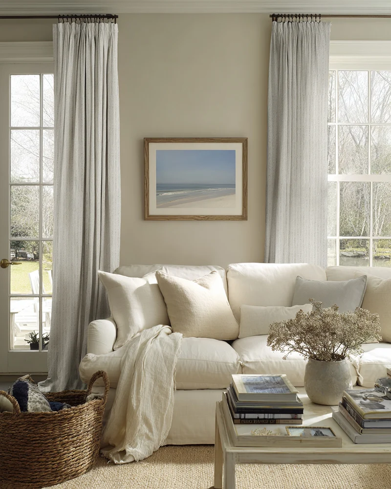 Liwa Linen Blend Patterned Custom Curtain