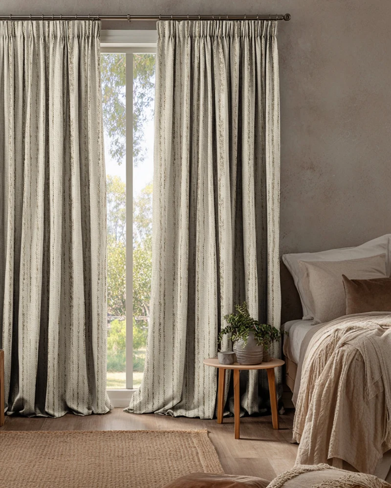 Sahara Linen Blend Patterned Custom Curtain
