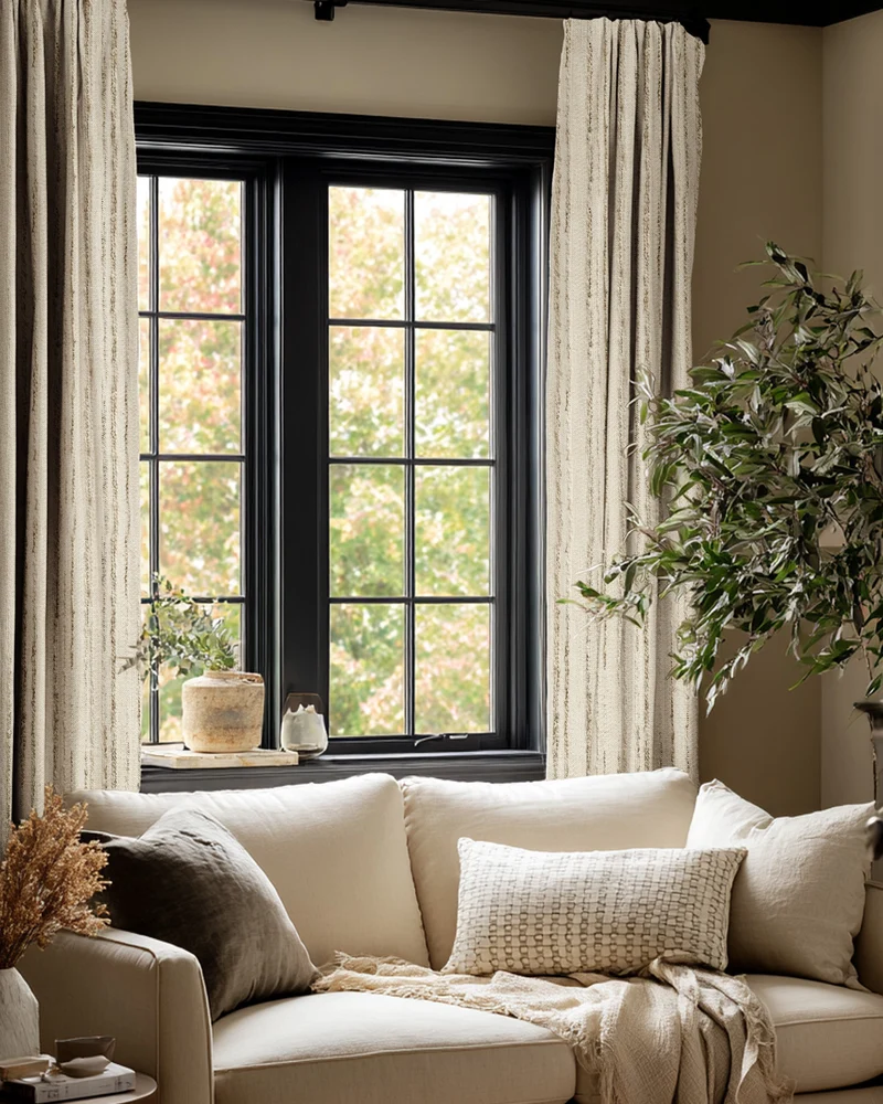Sahara Linen Blend Patterned Custom Curtain
