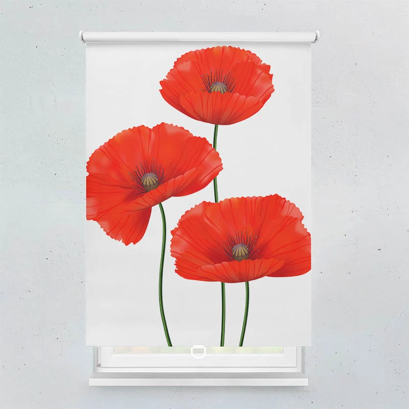 Springrollo Motiv "Mohnblumen"