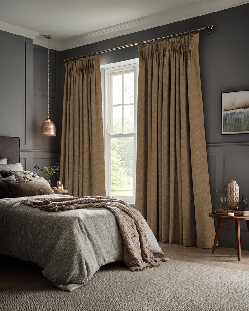 Kensington 100% Blackout OEKO Linen Look Smooth Lightweight Custom Curtain