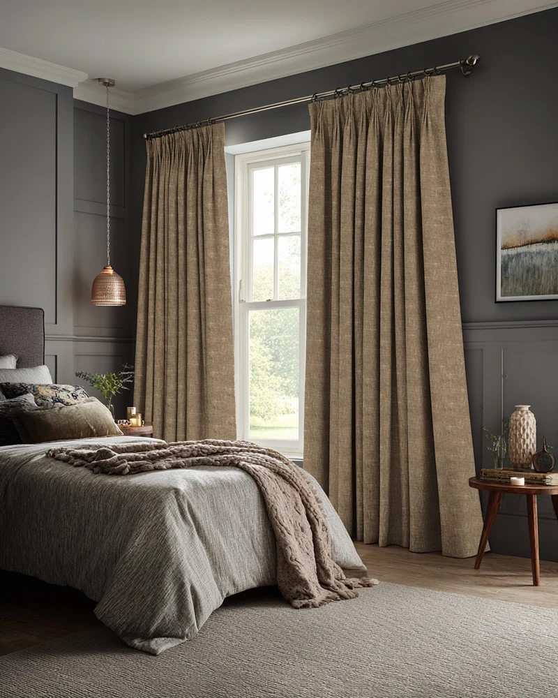Kensington 100% Blackout OEKO Linen Look Smooth Lightweight Custom Curtain