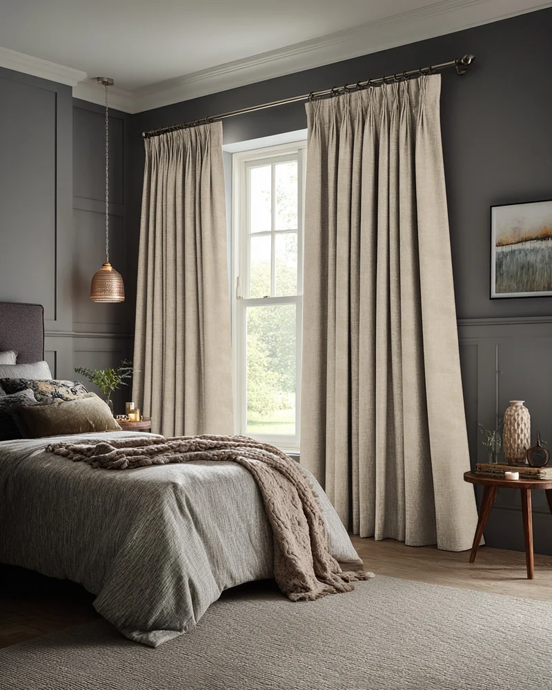 Kensington 100% Blackout OEKO Linen Look Smooth Lightweight Custom Curtain