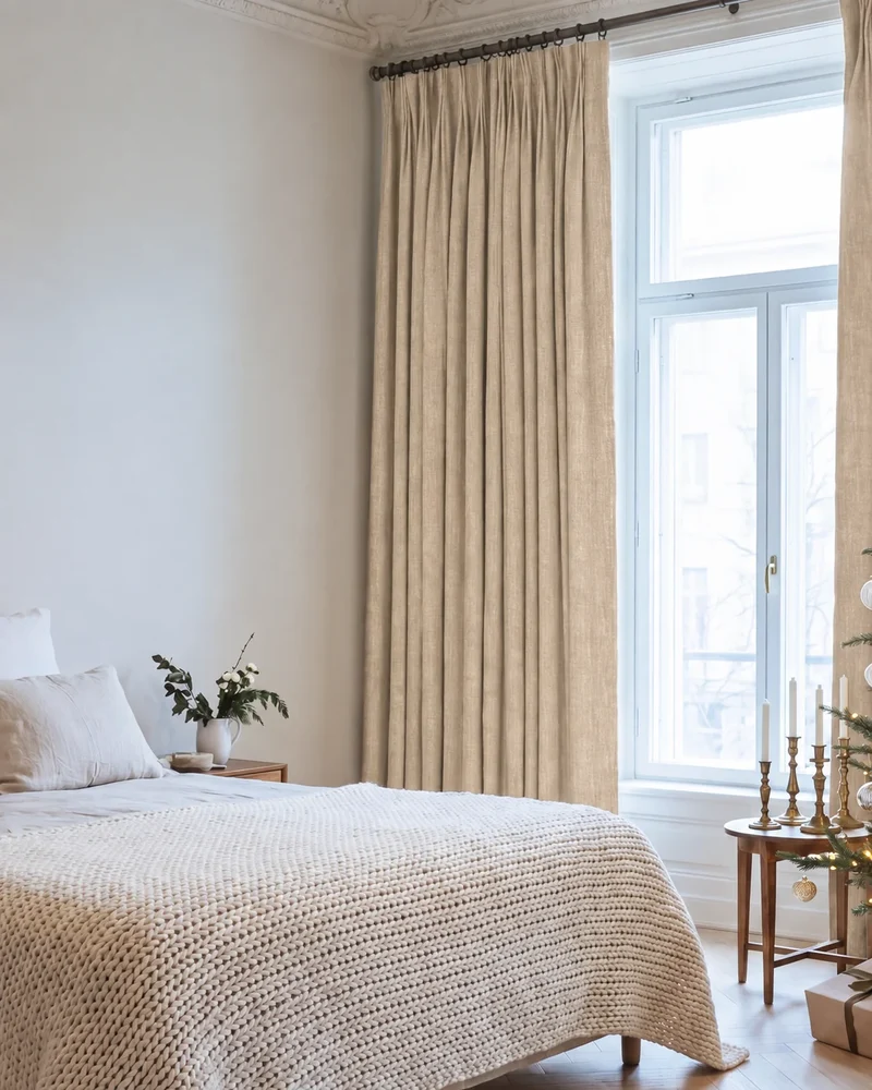 Kensington 100% Blackout OEKO Linen Look Smooth Lightweight Custom Curtain