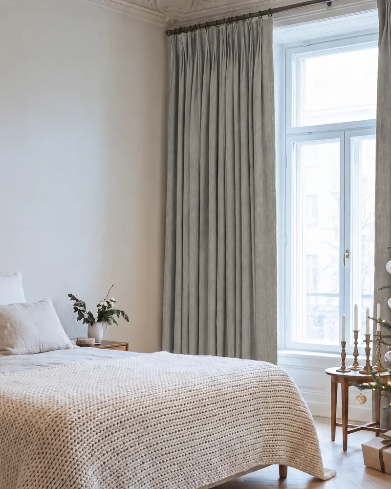 Kensington 100% Blackout OEKO Linen Look Smooth Lightweight Custom Curtain