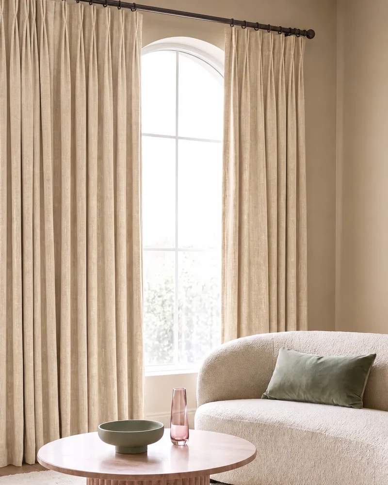 Kensington 100% Blackout OEKO Linen Look Smooth Lightweight Custom Curtain