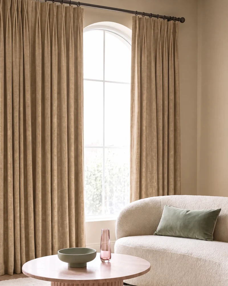 Kensington 100% Blackout OEKO Linen Look Smooth Lightweight Custom Curtain