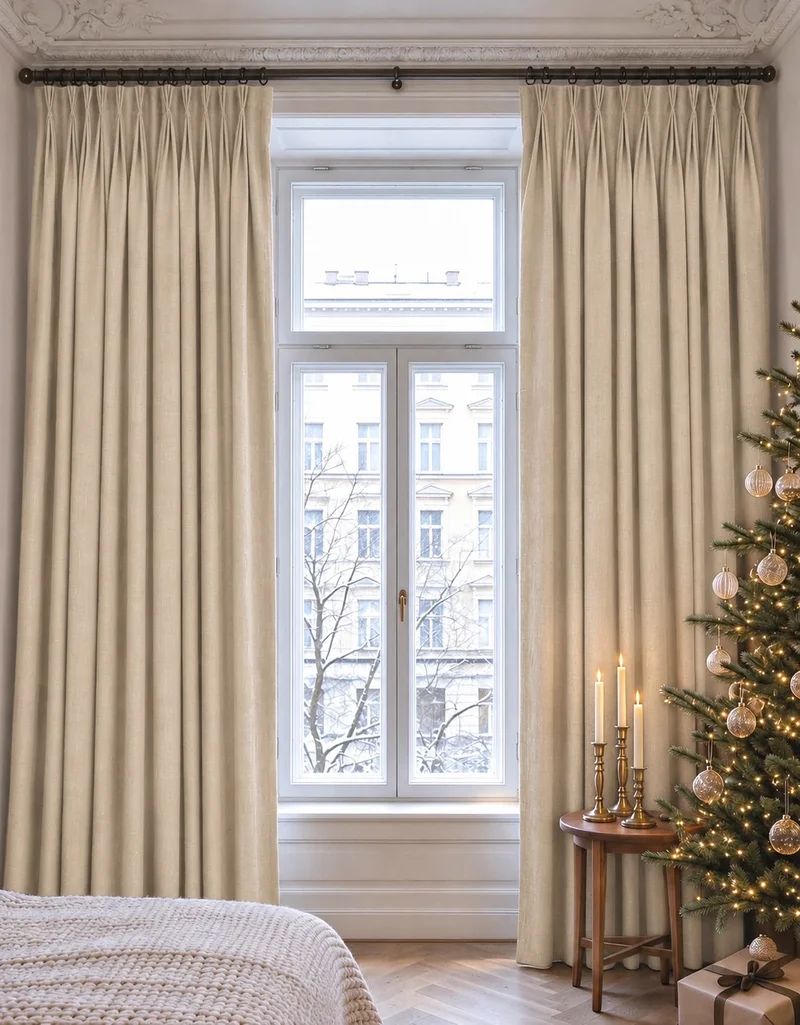 Kensington 100% Blackout OEKO Linen Look Smooth Lightweight Custom Curtain