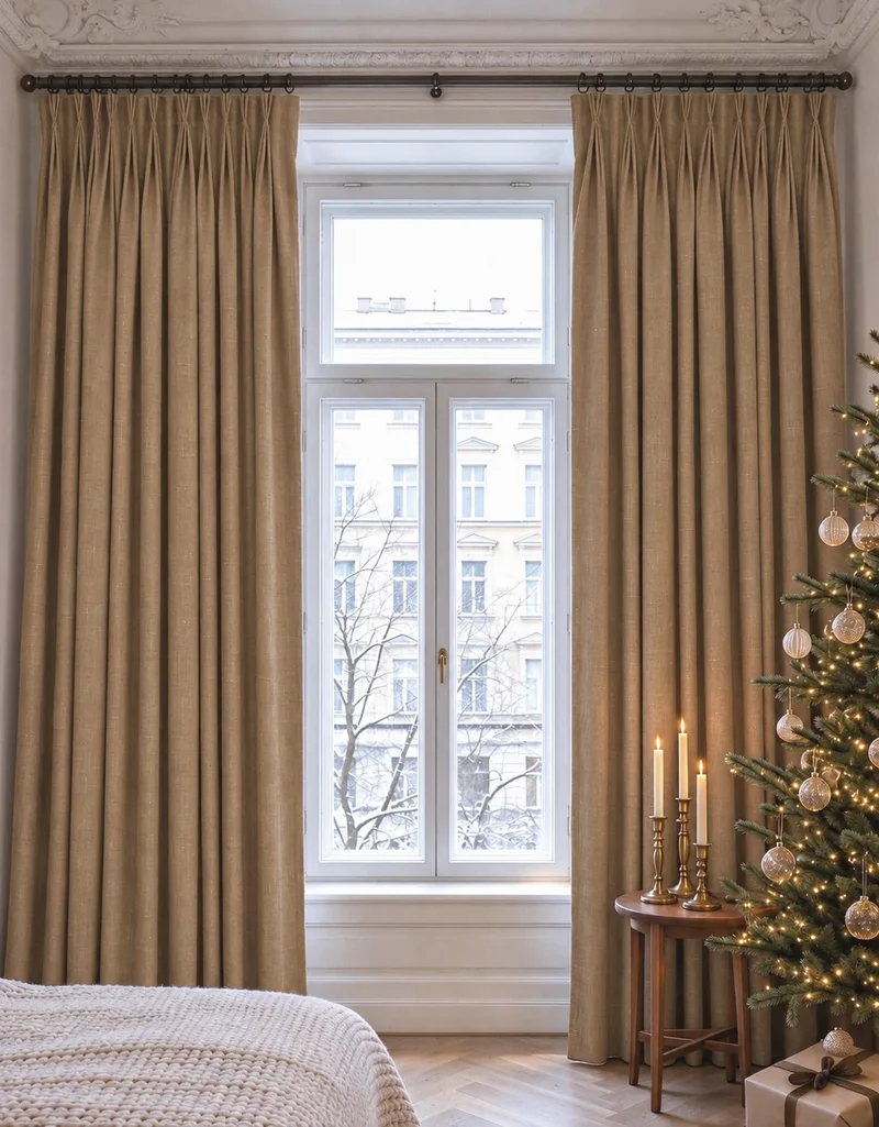Kensington 100% Blackout OEKO Linen Look Smooth Lightweight Custom Curtain