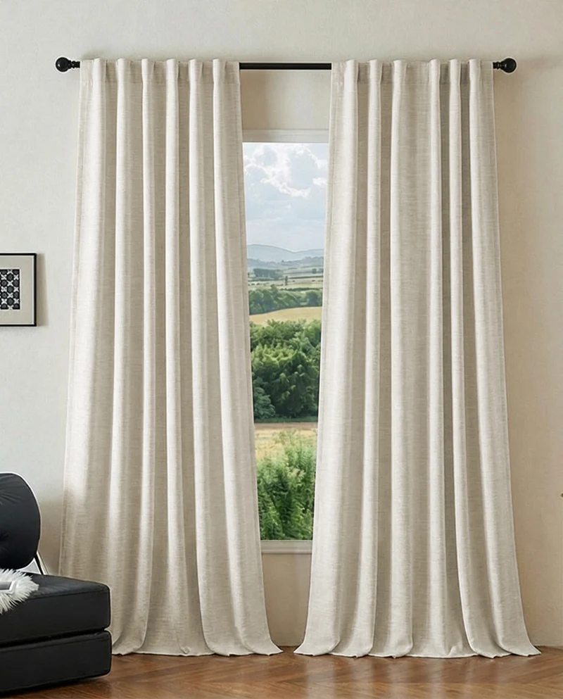 Ambient 4 Layers Heavyweight Soundproof Thermal 100% Blackout Anti-Dust Jacquard Custom Curtain
