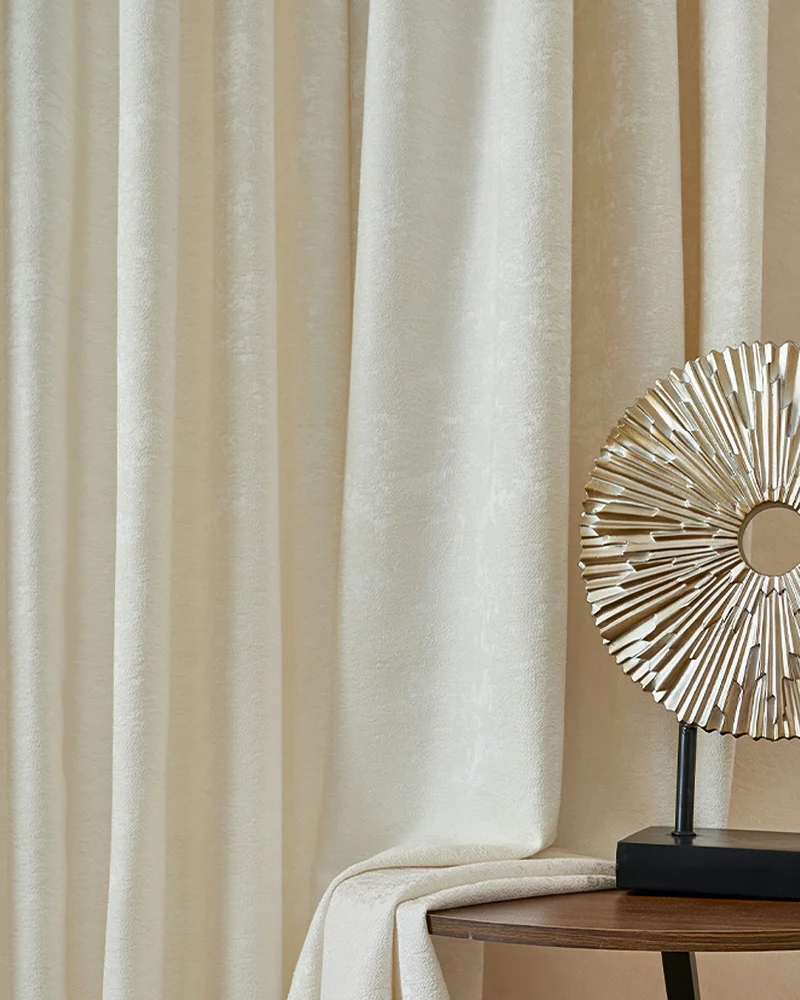 Ambient 4 Layers Heavyweight Soundproof Thermal 100% Blackout Anti-Dust Jacquard Custom Curtain