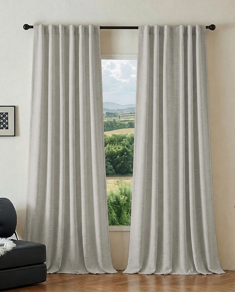 Ambient 4 Layers Heavyweight Soundproof Thermal 100% Blackout Anti-Dust Jacquard Custom Curtain