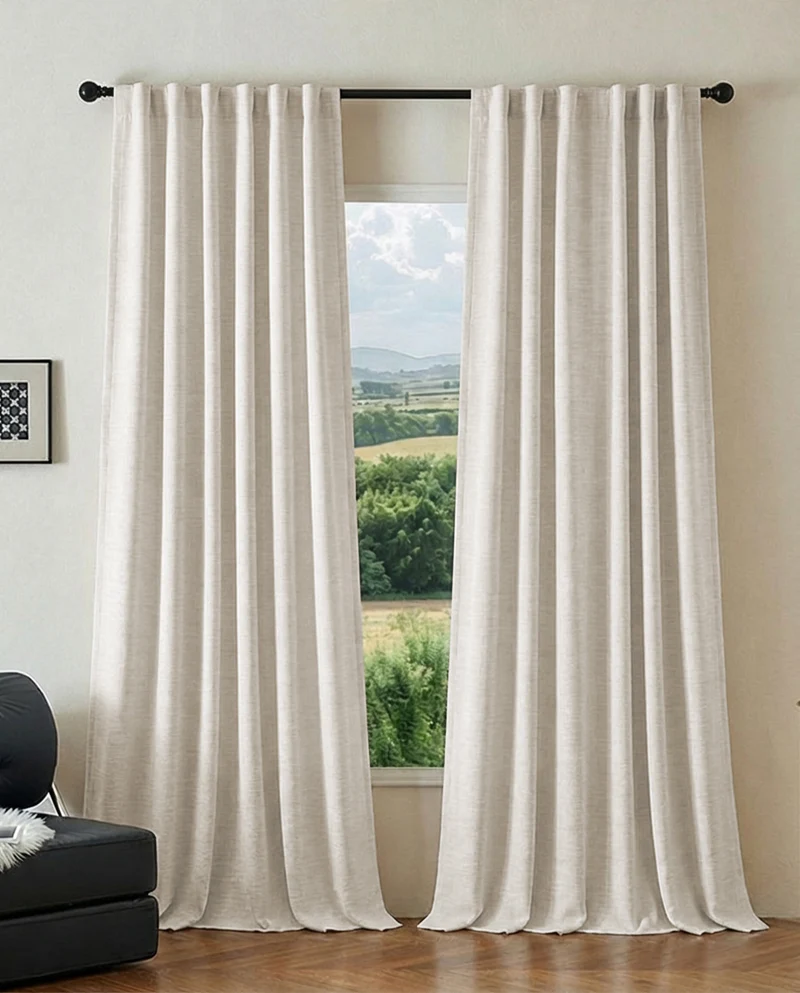 Ambient 4 Layers Heavyweight Soundproof Thermal 100% Blackout Anti-Dust Jacquard Custom Curtain