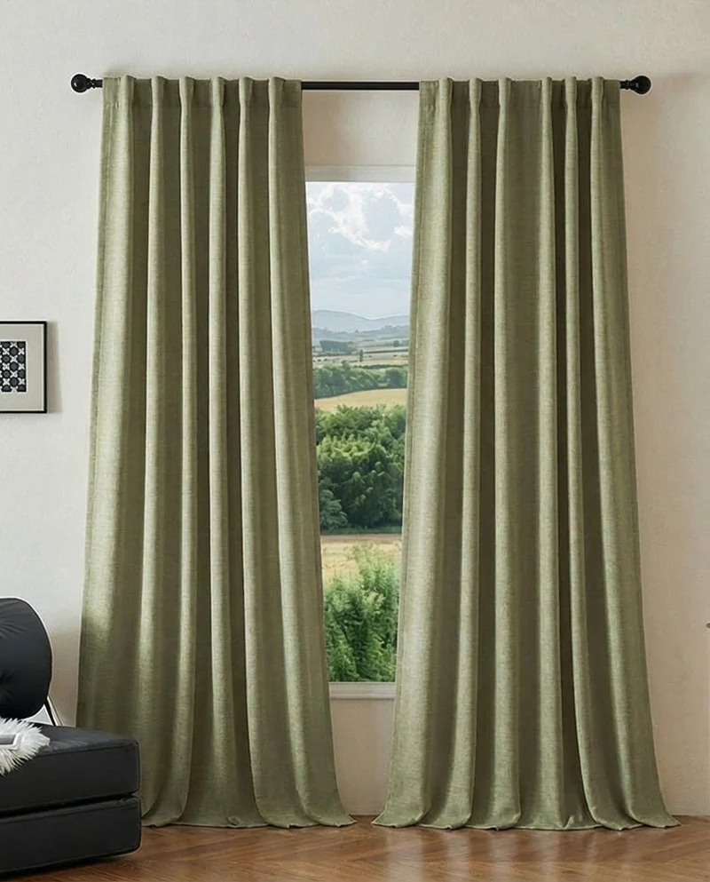Ambient 4 Layers Heavyweight Soundproof Thermal 100% Blackout Anti-Dust Jacquard Custom Curtain