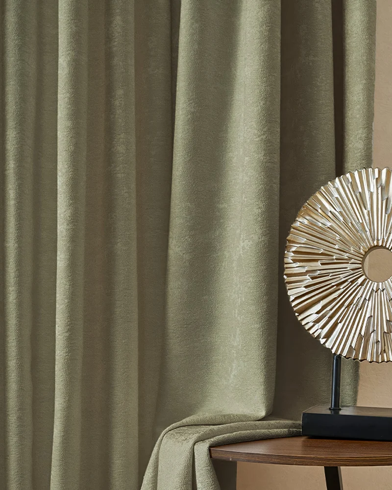 Ambient 4 Layers Heavyweight Soundproof Thermal 100% Blackout Anti-Dust Jacquard Custom Curtain