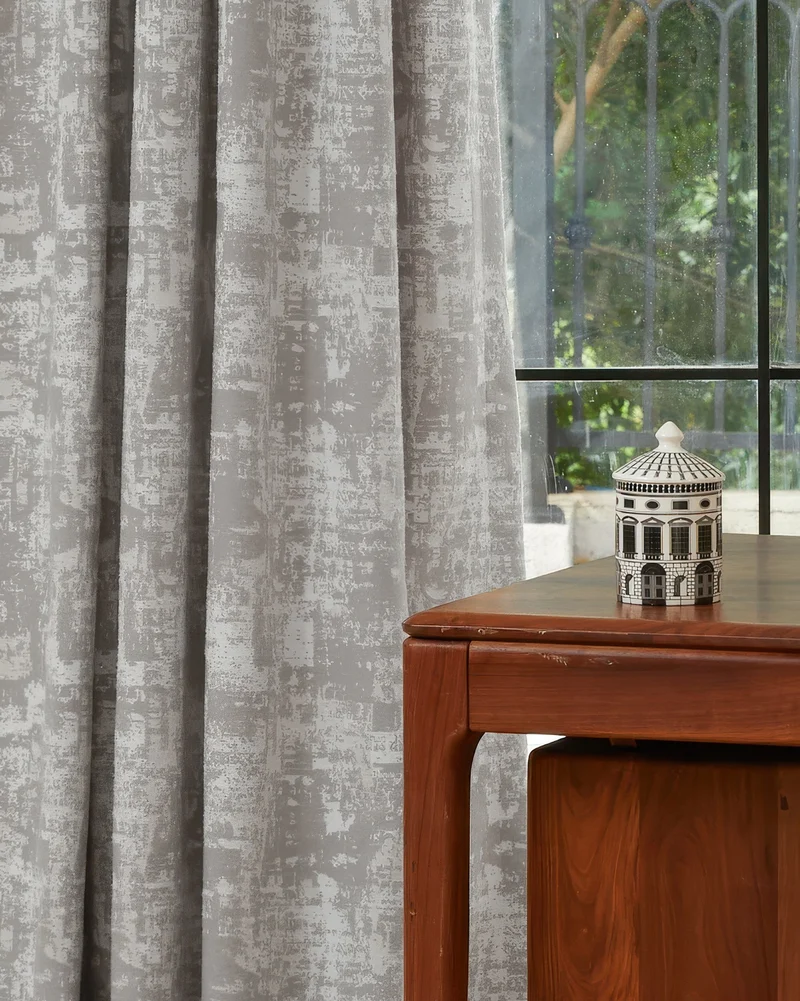 Mist 4 Layers Patterned Heavyweight Soundproof Thermal 100% Blackout Anti-Dust Custom Curtain