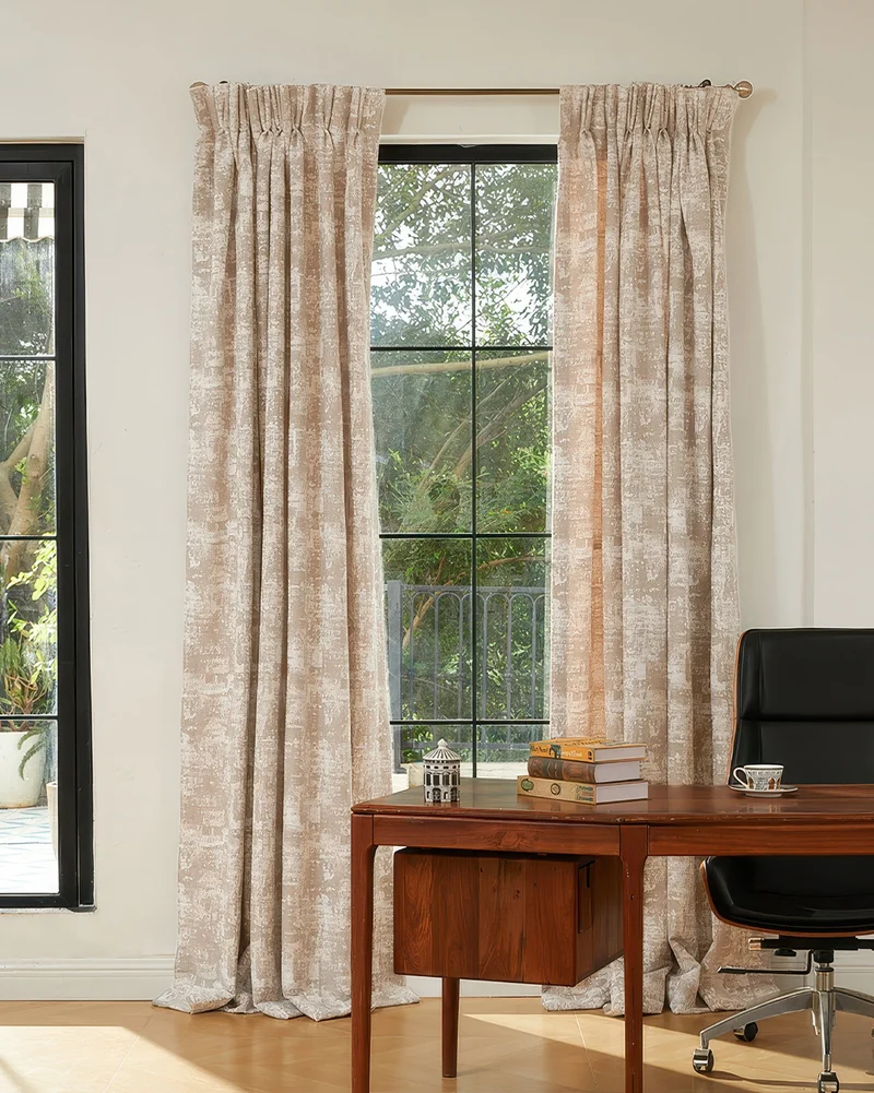 Mist 4 Layers Patterned Heavyweight Soundproof Thermal 100% Blackout Anti-Dust Custom Curtain