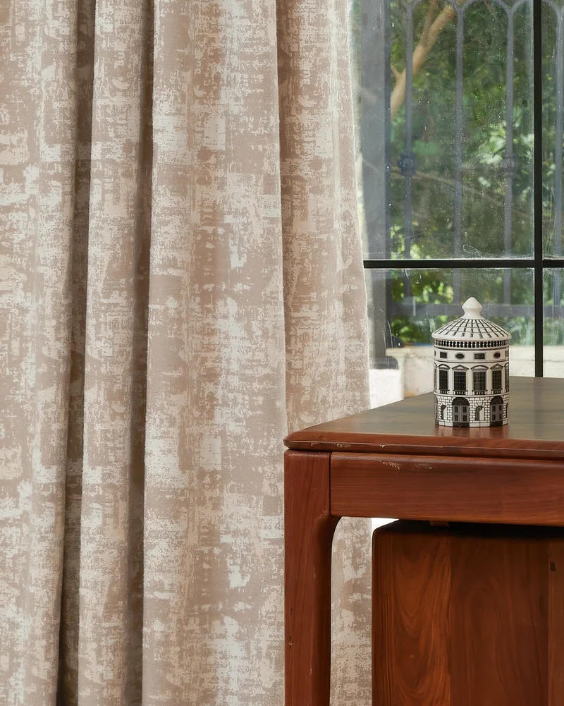 Mist 4 Layers Patterned Heavyweight Soundproof Thermal 100% Blackout Anti-Dust Custom Curtain
