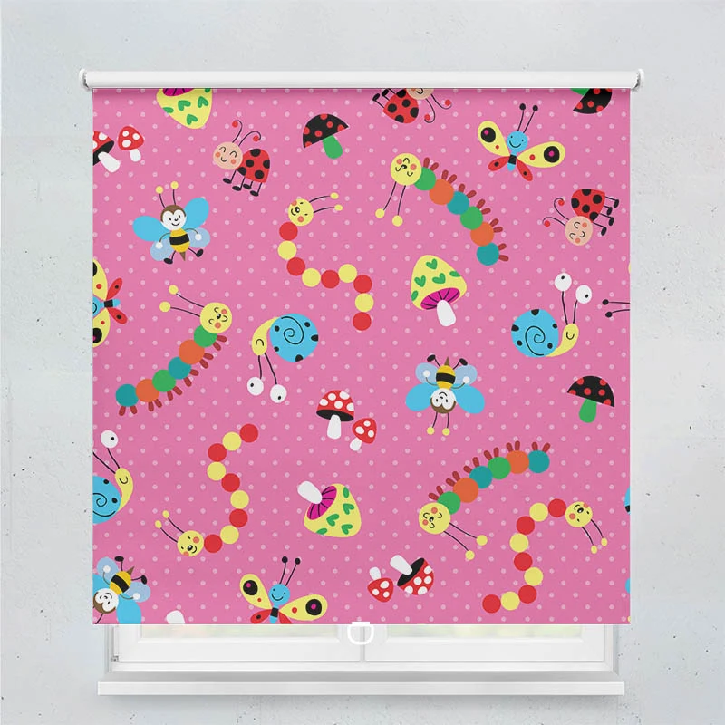 Springrollo Motiv "Raupen und Schmetterlinge"