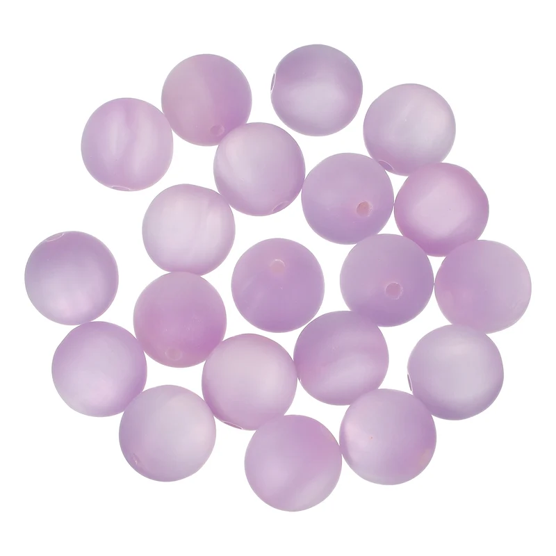 20 Pcs Acrylic Round Beads, 16mm Loose Beads for Jewelry Making, Light Purple