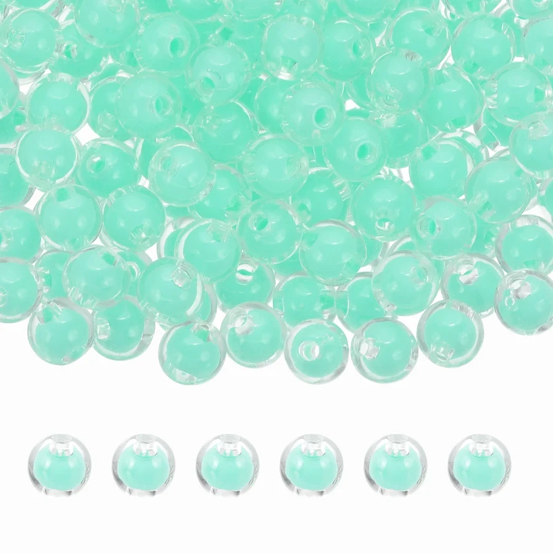 200 Pcs Acrylic Beads, 2mm Cute Beads for Bracelets, Transparent Green