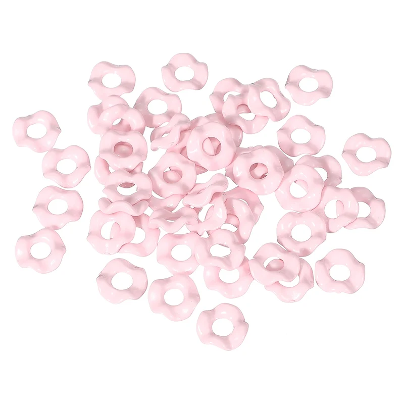 50 Pcs Wavy Spacers, Acrylic Flower Beads Wave Focal Bead, Light Pink