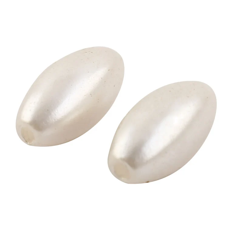 Wedding Veil Dress Rice Shaped DIY Loose Beads Imitation Pearl Headwear Accessary 100pcs