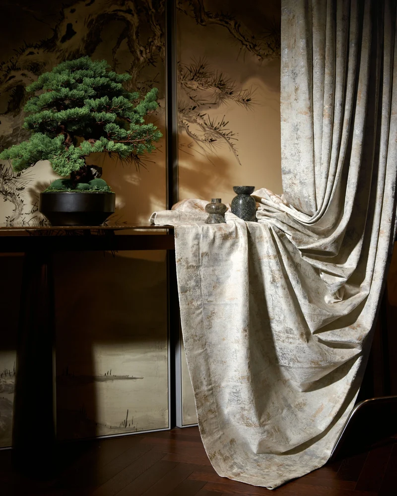 Impression Foil Printed Velvet Patterned Custom Curtain | Designed in Italy