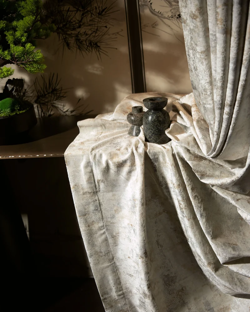 Impression Foil Printed Velvet Patterned Custom Curtain | Designed in Italy