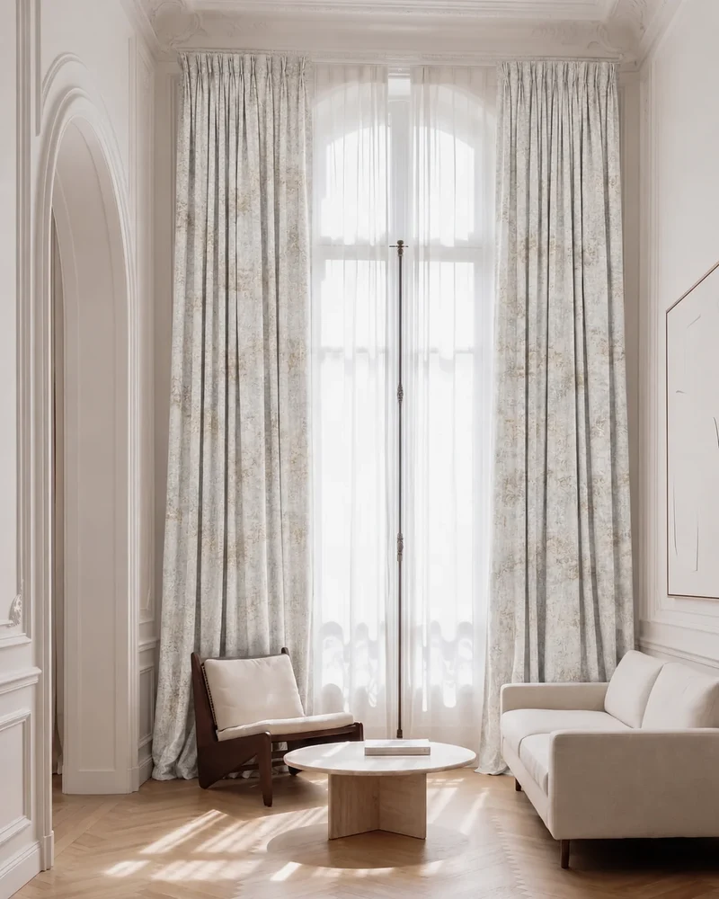 Impression Foil Printed Velvet Patterned Custom Curtain | Designed in Italy