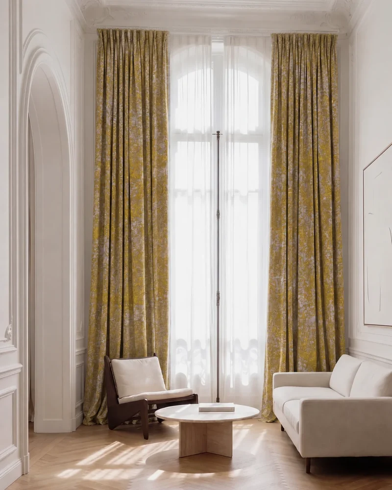 Impression Foil Printed Velvet Patterned Custom Curtain | Designed in Italy