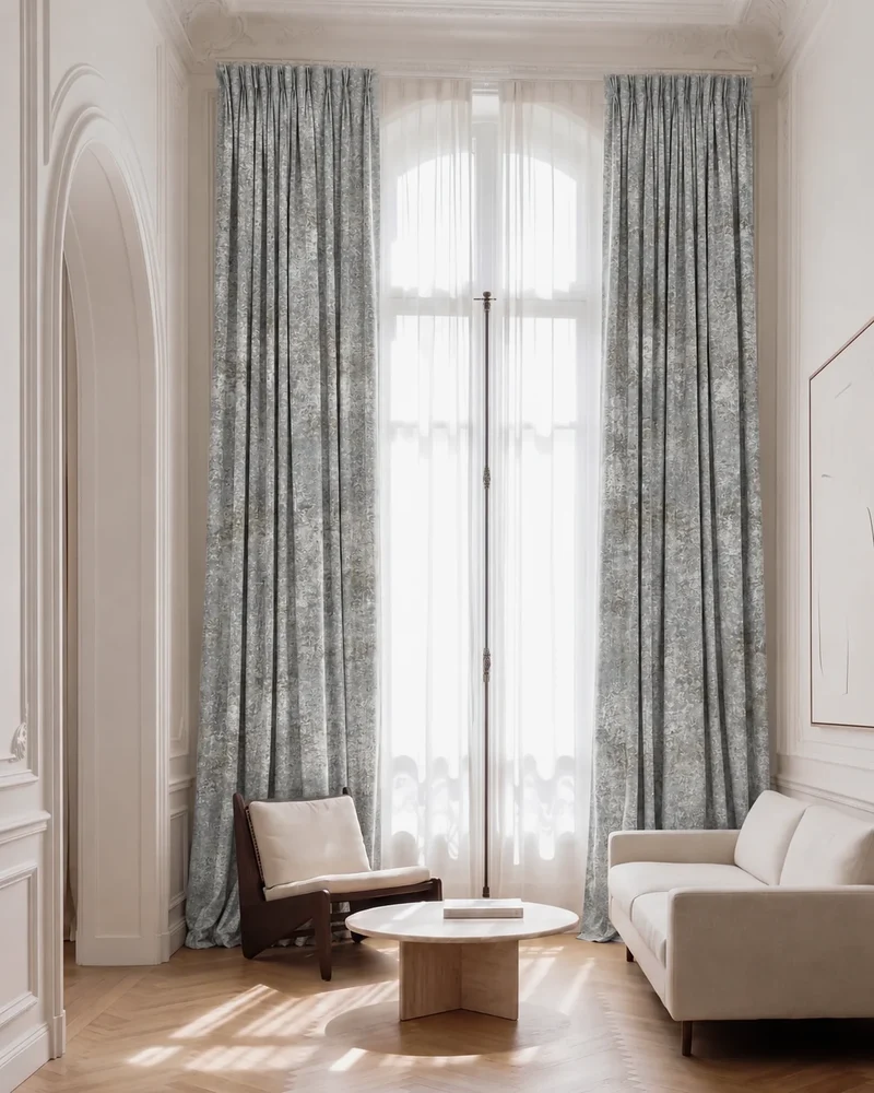 Impression Foil Printed Velvet Patterned Custom Curtain | Designed in Italy