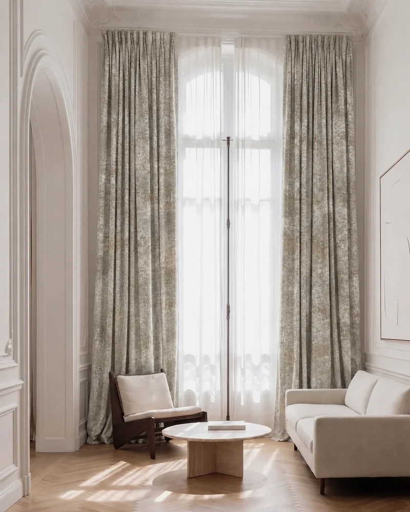 Impression Foil Printed Velvet Patterned Custom Curtain | Designed in Italy